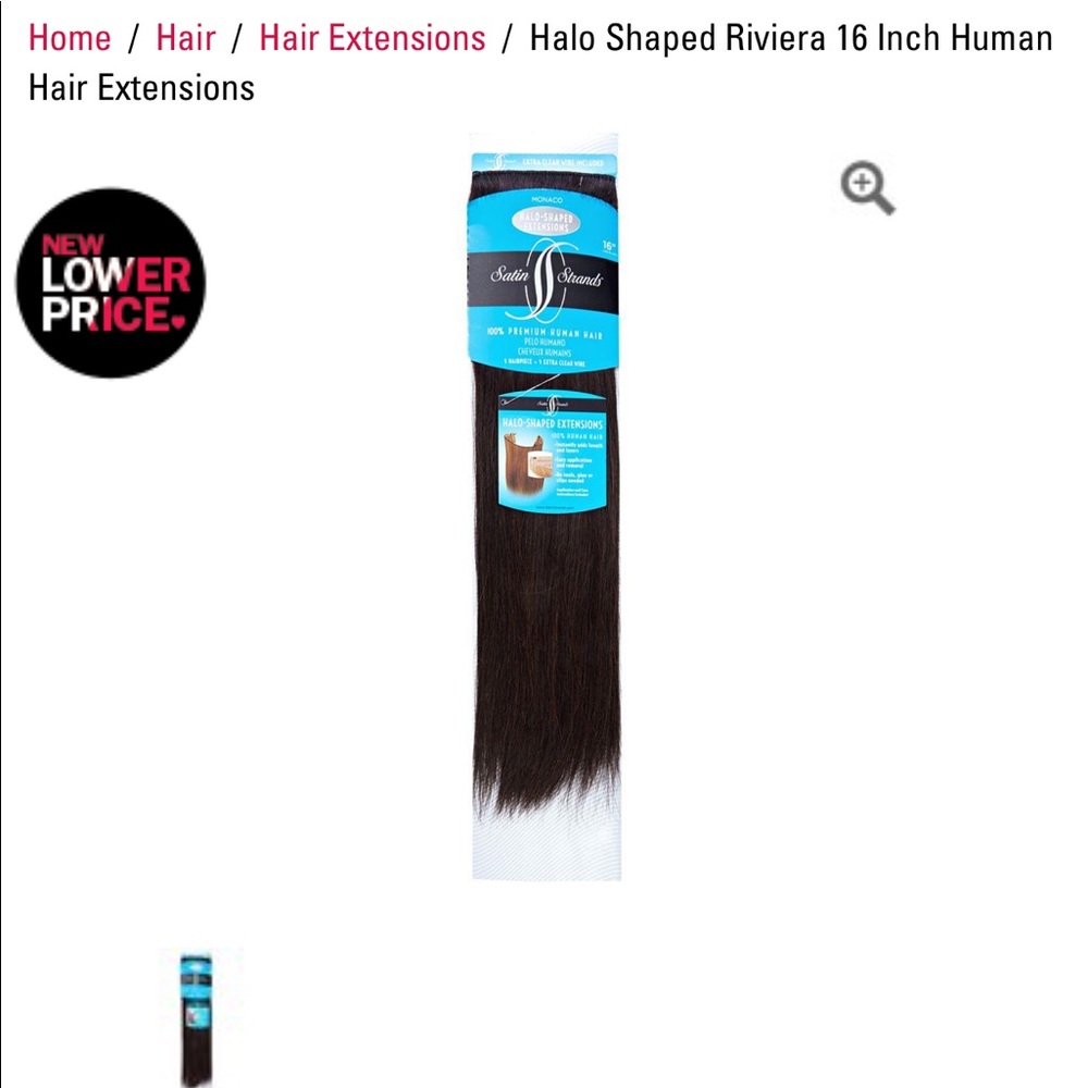 Satin Strands 16” human hair halo